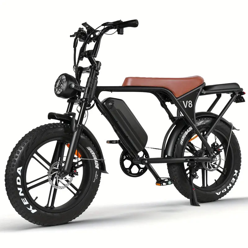 V8 Electric Mountain Bike — 500W • 48V Removable Battery • 19 mph