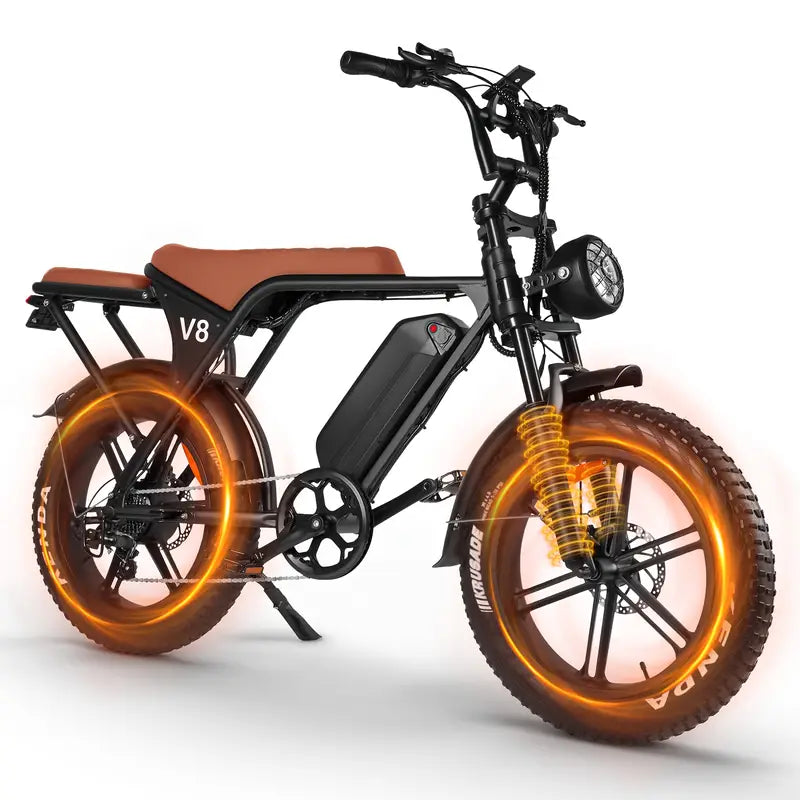 V8 Electric Mountain Bike — 500W • 48V Removable Battery • 19 mph