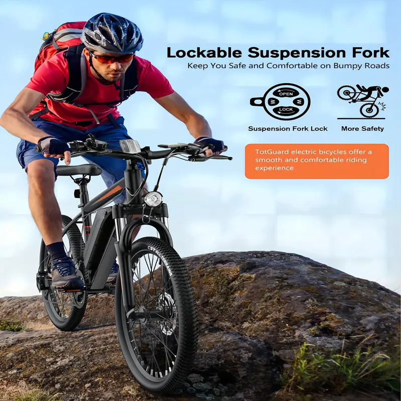 26″ Electric Mountain Bike — 36V 374Wh • 500W • up to 20 mph