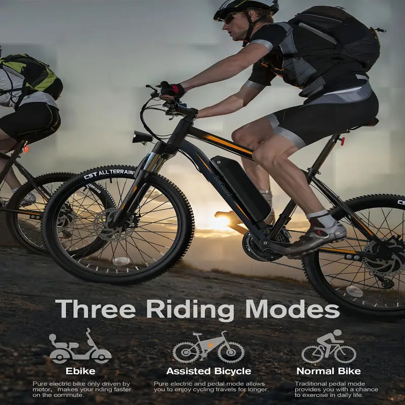 26″ Electric Mountain Bike — 36V 374Wh • 500W • up to 20 mph