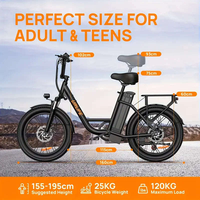 E20 Electric Bike — 745W • 48V&nbsp;13Ah • up to 20&nbsp;mph • 20×3″ Tires