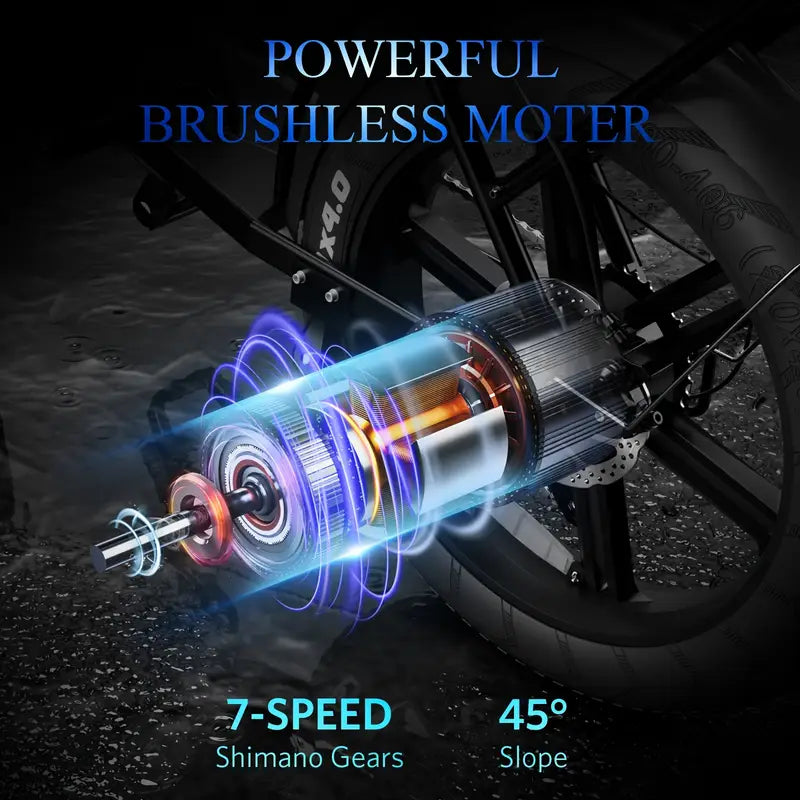 V8 Electric Mountain Bike — 500W • 48V Removable Battery • 19 mph
